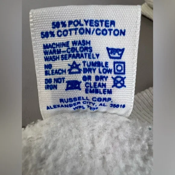 Vintage 80s Russell Athletic Delta Zeta White Sweatshirt Size Medium - Picture 5 of 10